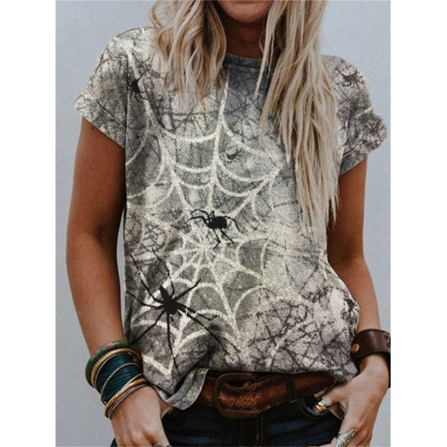 Spooky Spiders & Web Art Graphic T Shirt