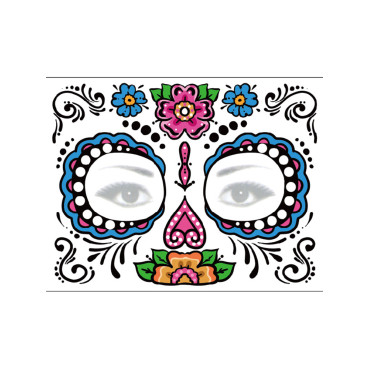 Sugar Skull Inspired Face Temporary Tattoo