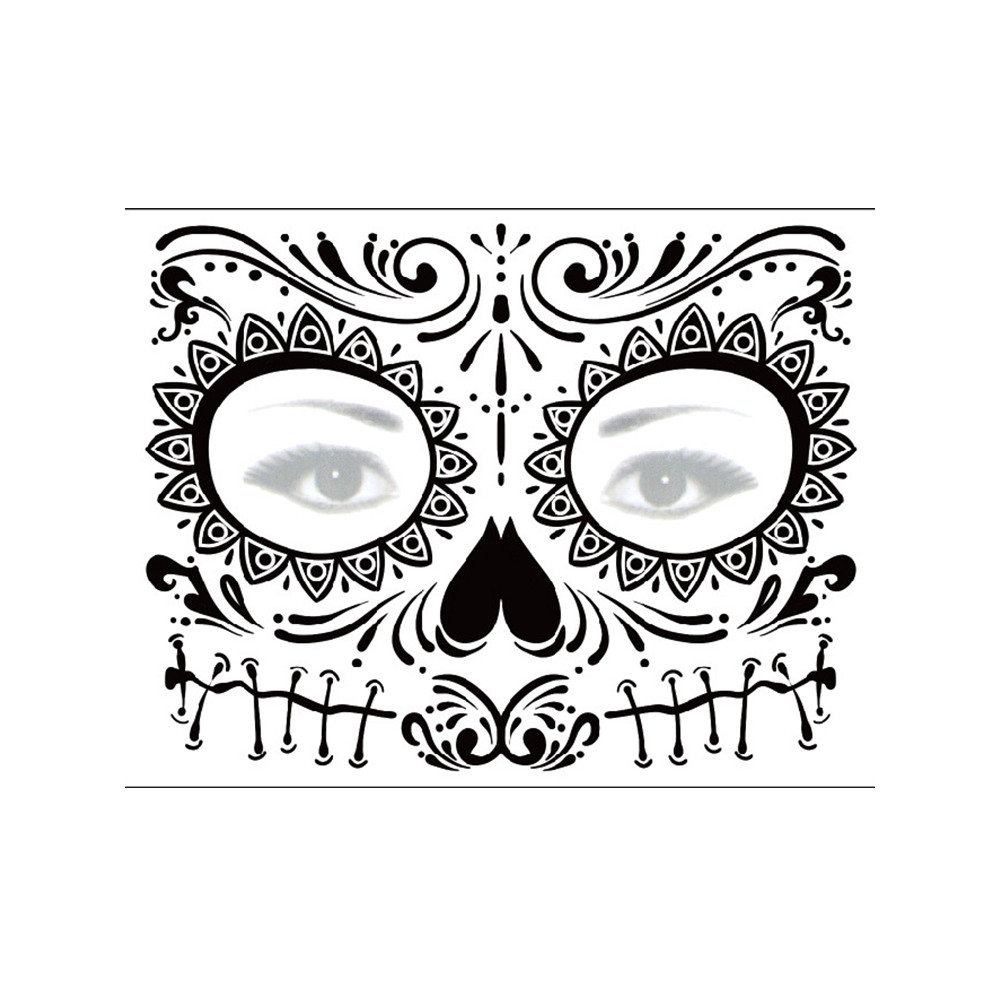 Sugar Skull Inspired Face Temporary Tattoo