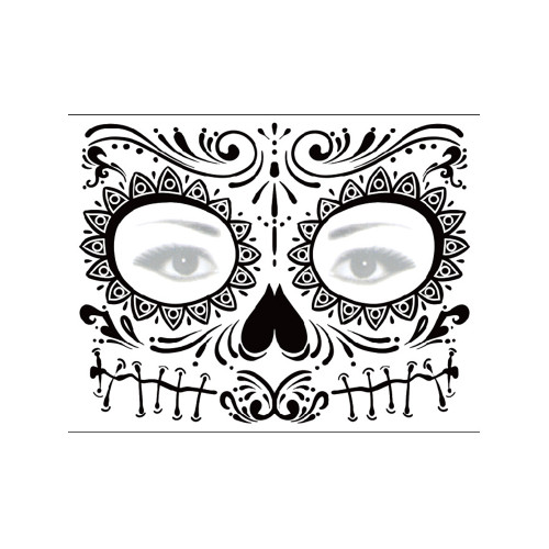 Sugar Skull Inspired Face Temporary Tattoo