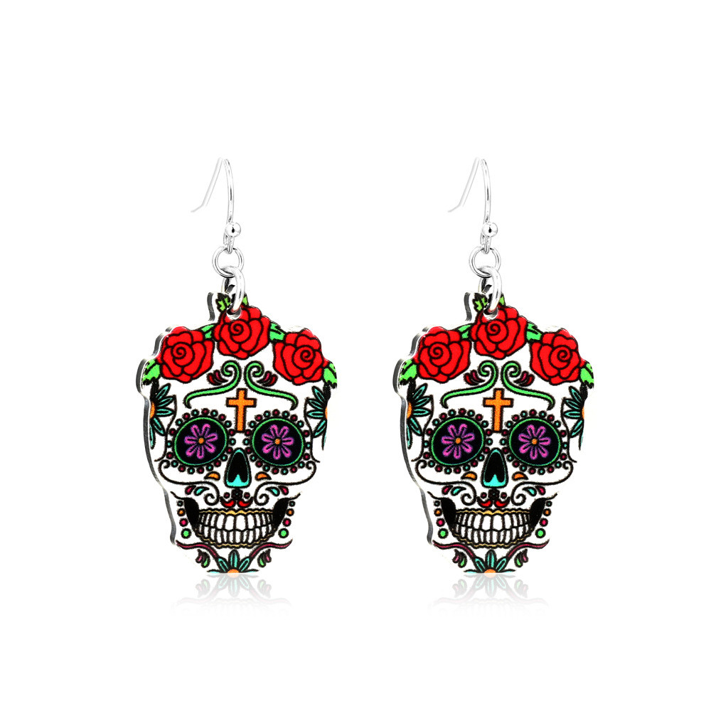 Sugar Skull Inspired Pendant Earrings