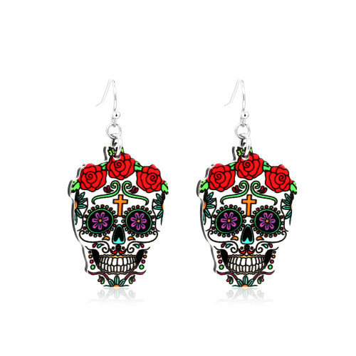 Sugar Skull Inspired Pendant Earrings