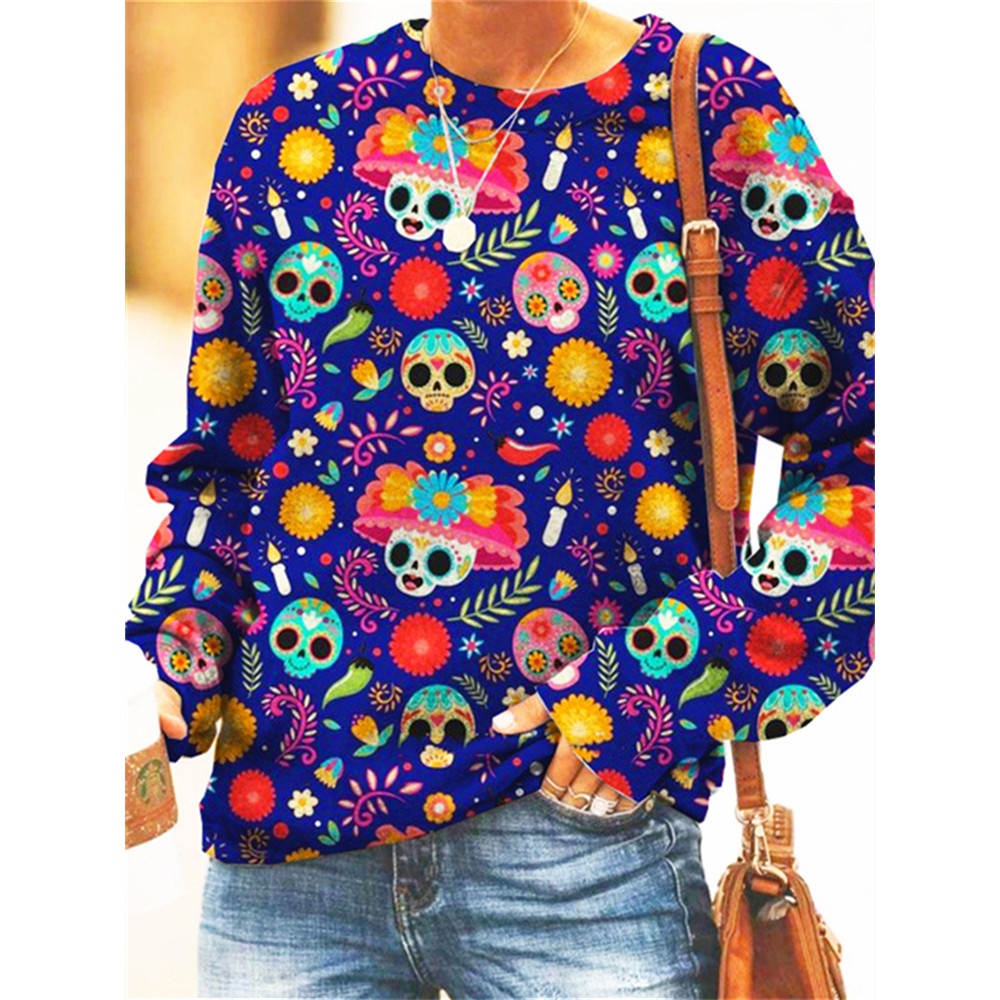 Sugar Skulls Day Of The Dead Casual Sweatshirt