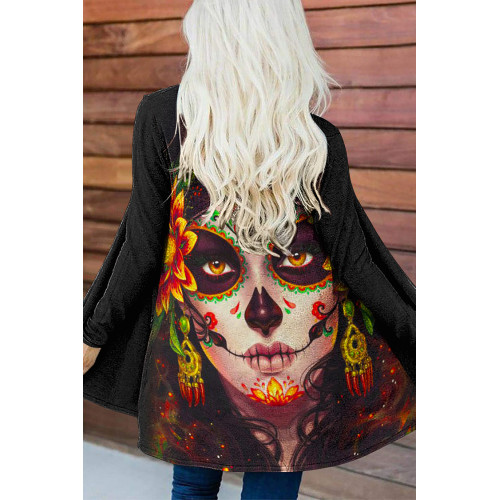 Tagetes Erecta Undead Queen Print Cardigan