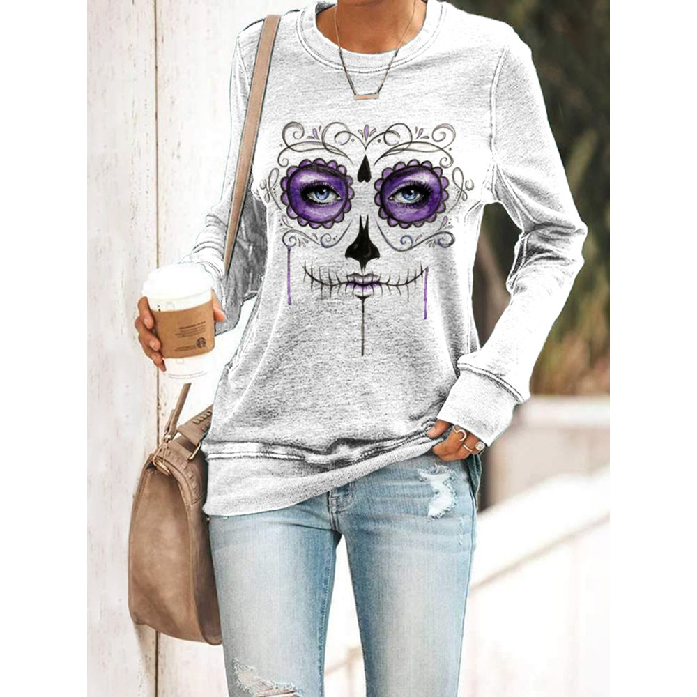 Undead Queen Print Long Sleeve T-Shirt