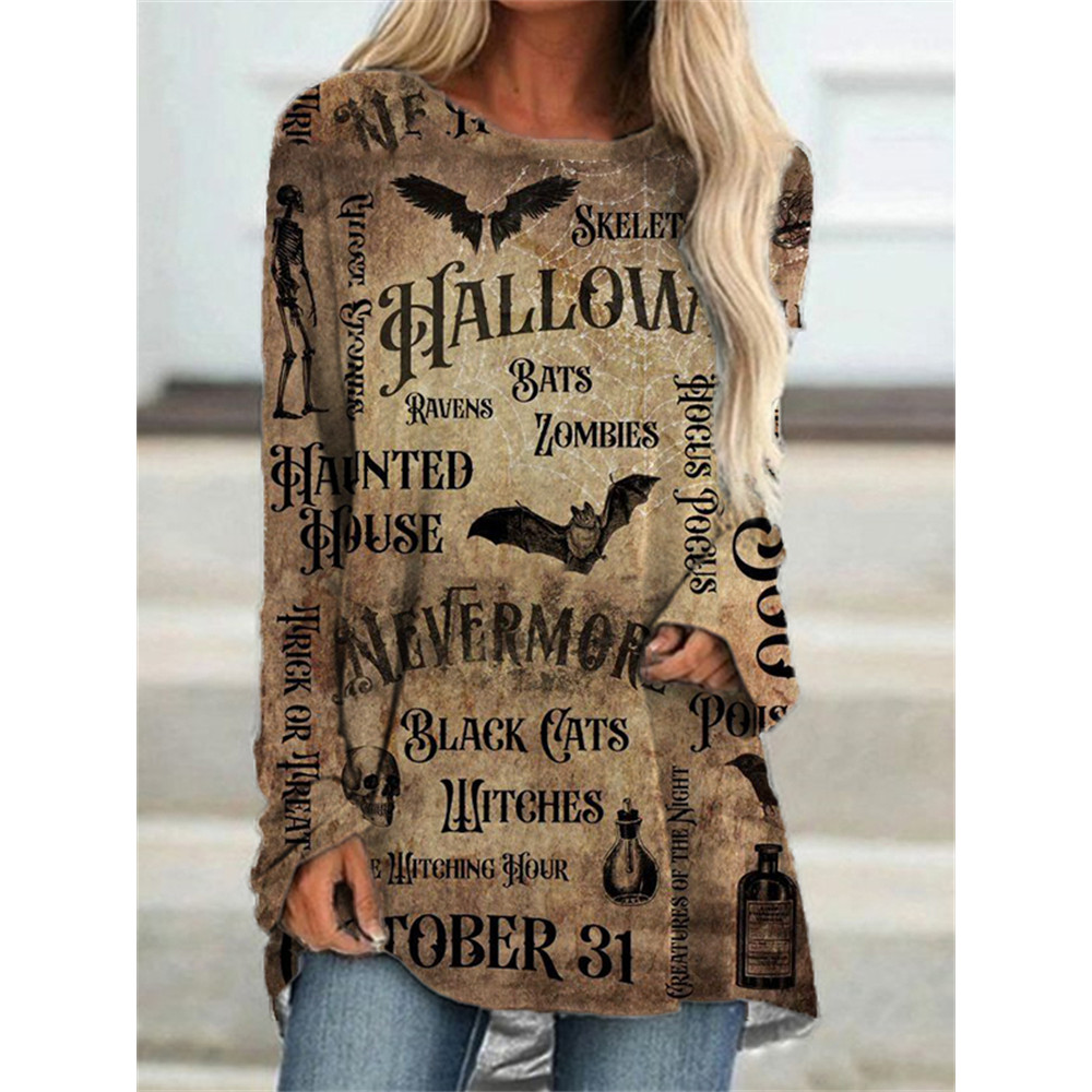 Vintage Halloween Elements Inspired A Line T Shirt