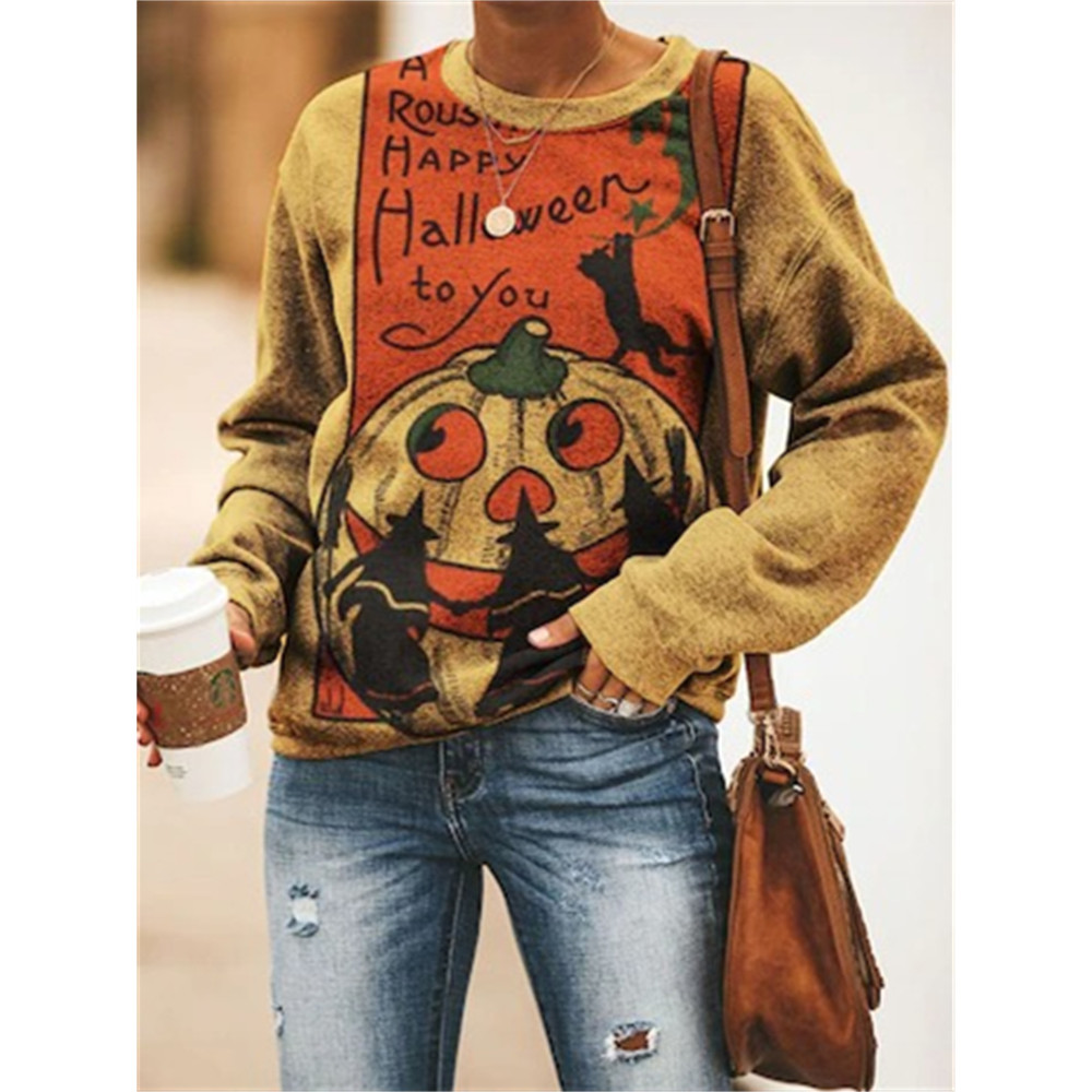 Vintage Halloween Pumpkin & Witches Sweatshirt