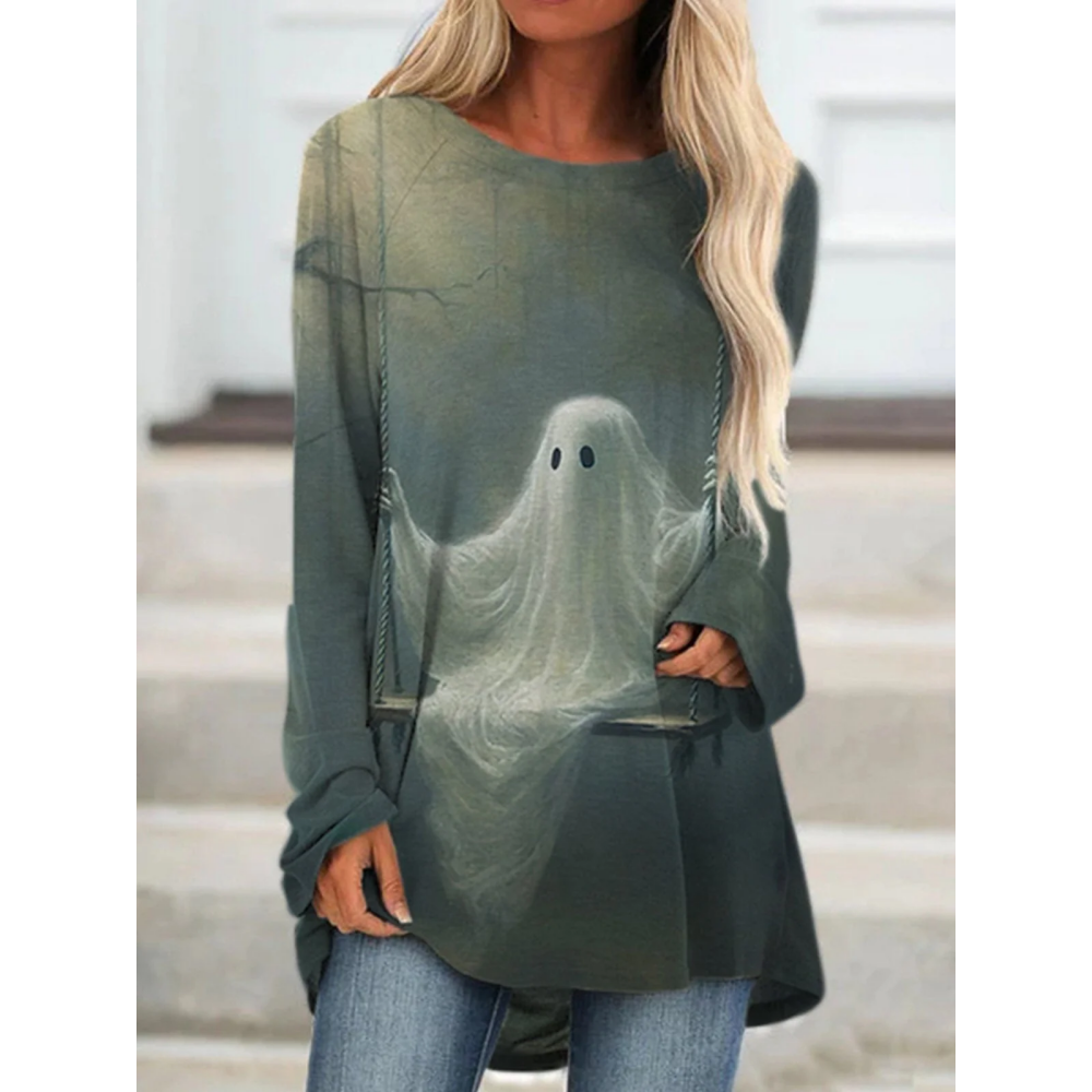 Women's Halloween Vintage Print Top