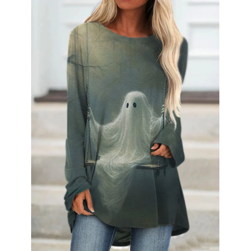 Women's Halloween Vintage Print Top