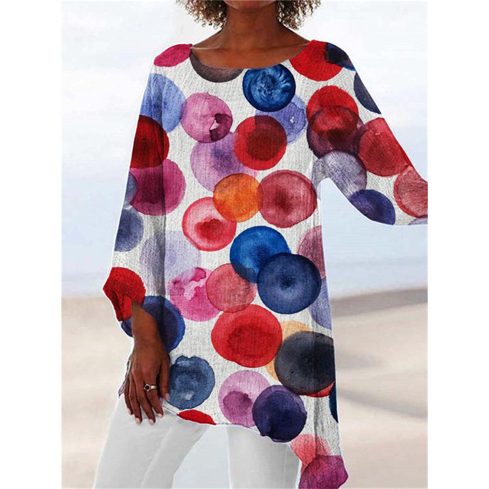 Colorful Dots Watercolor Art Flowy Tunic