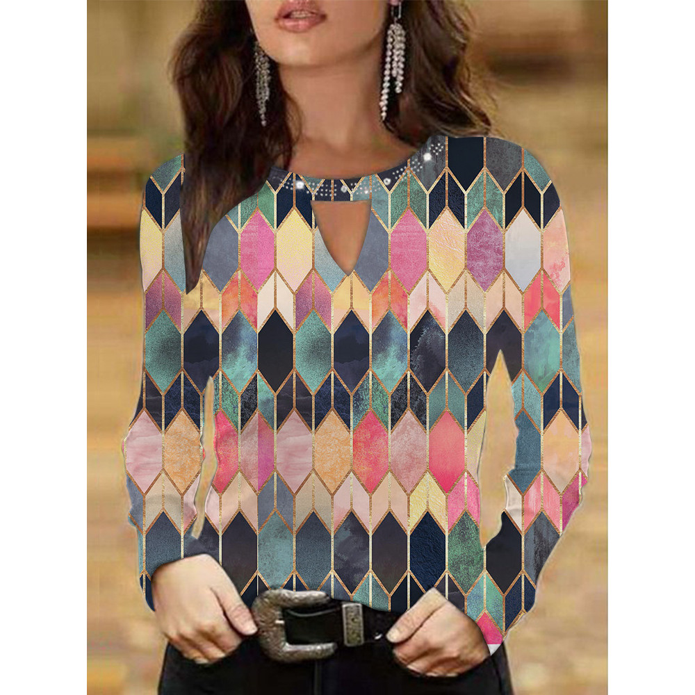 Colorful Geometric Art Diamond T Shirt