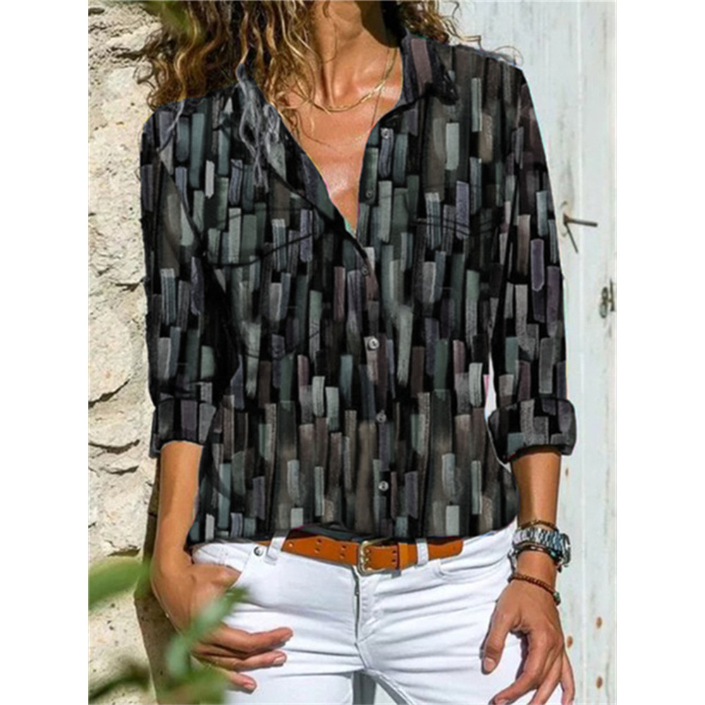 Colorful Striped Art Graphic Blouse