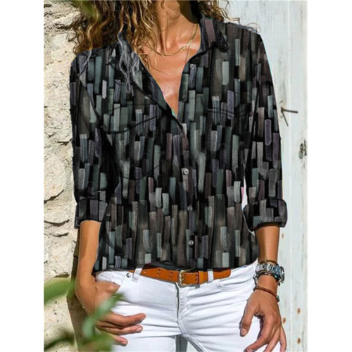 Colorful Striped Art Graphic Blouse