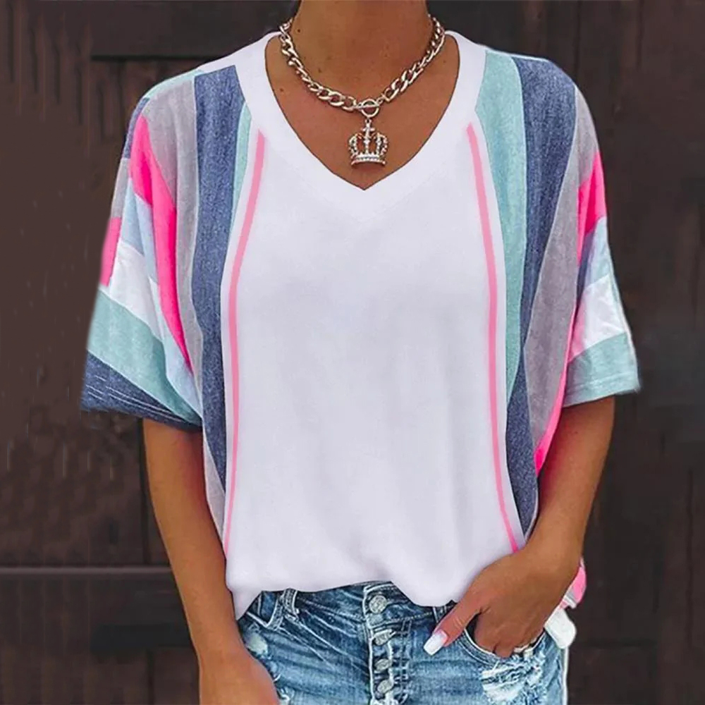 Comfy Striped Short Sleeve Top