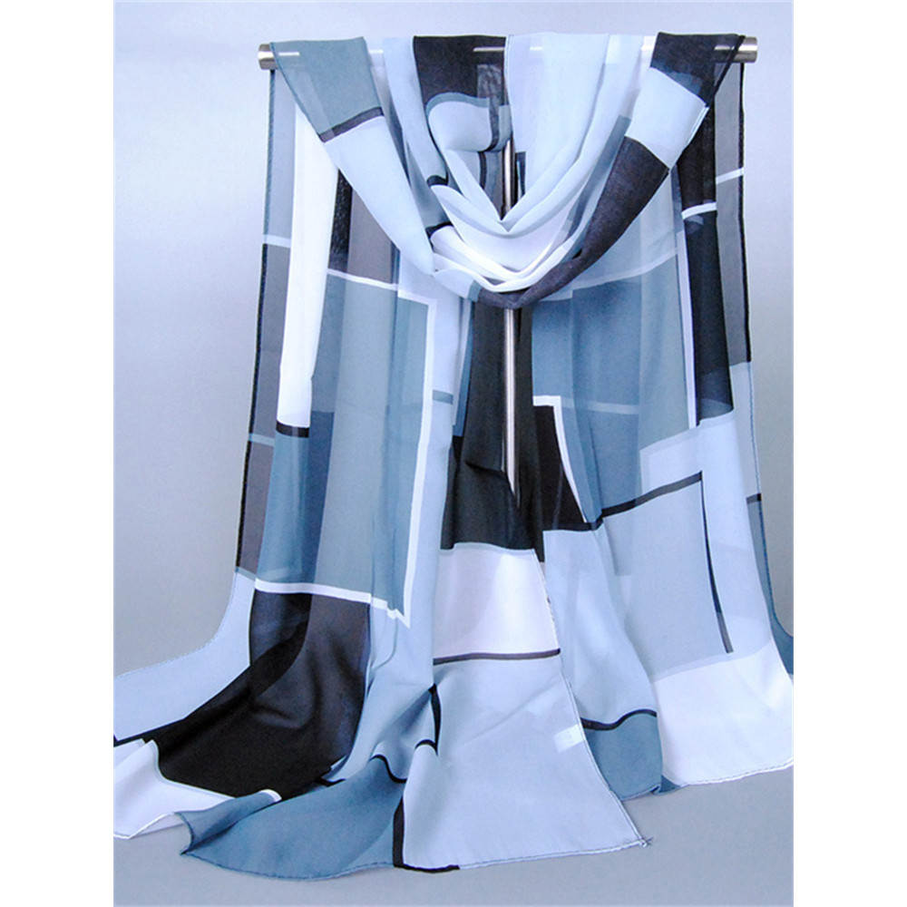 Contrast Colorblock Translucent Breathable Flowy Shawl