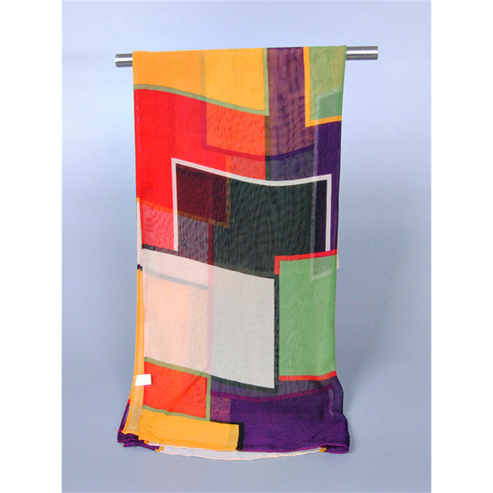 Contrast Colorblock Translucent Breathable Flowy Shawl