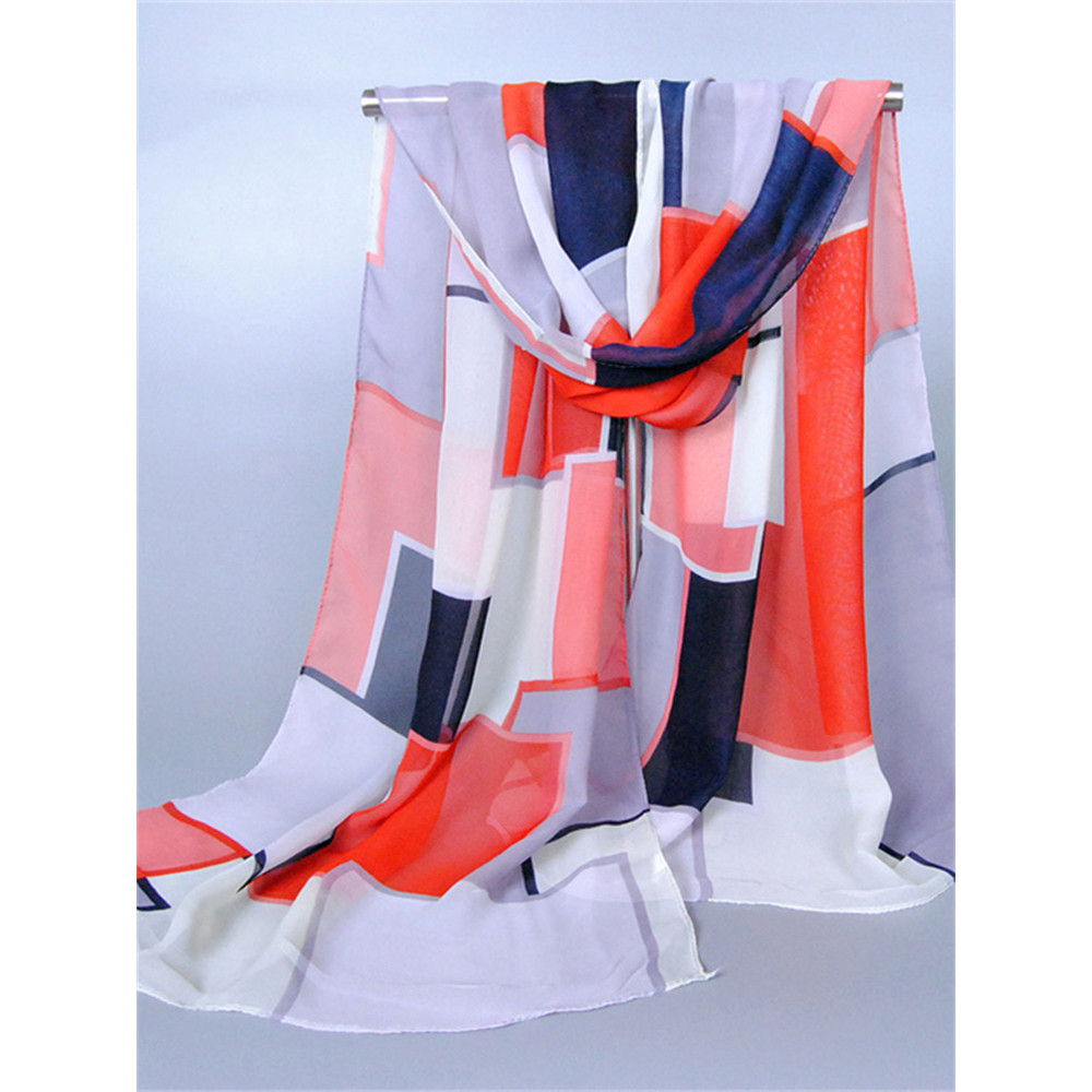 Contrast Colorblock Translucent Breathable Flowy Shawl