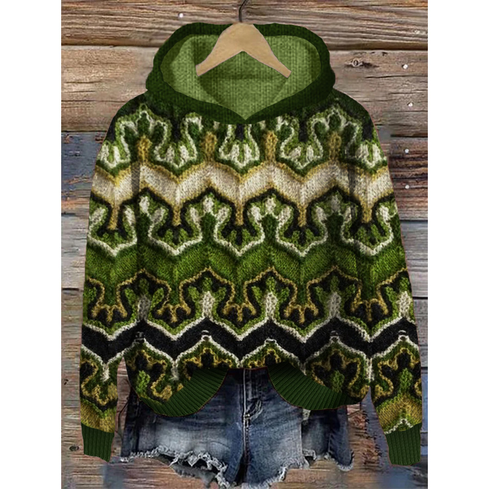 Forest Elf Inspired Crochet Cozy Knit Hoodie