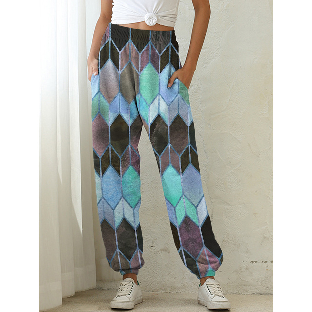 Geometric Glitter Art Comfy Sweatpants