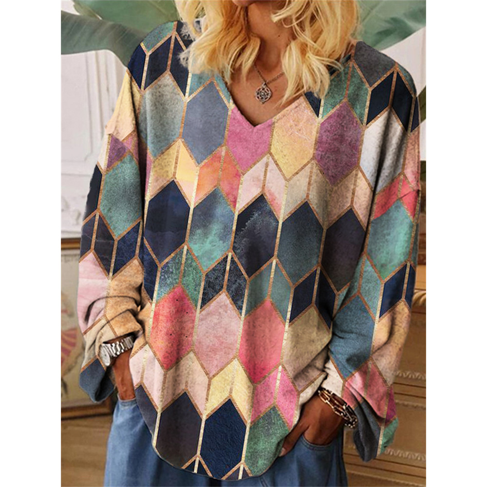 Geometric Glitter Art Oversize T Shirt