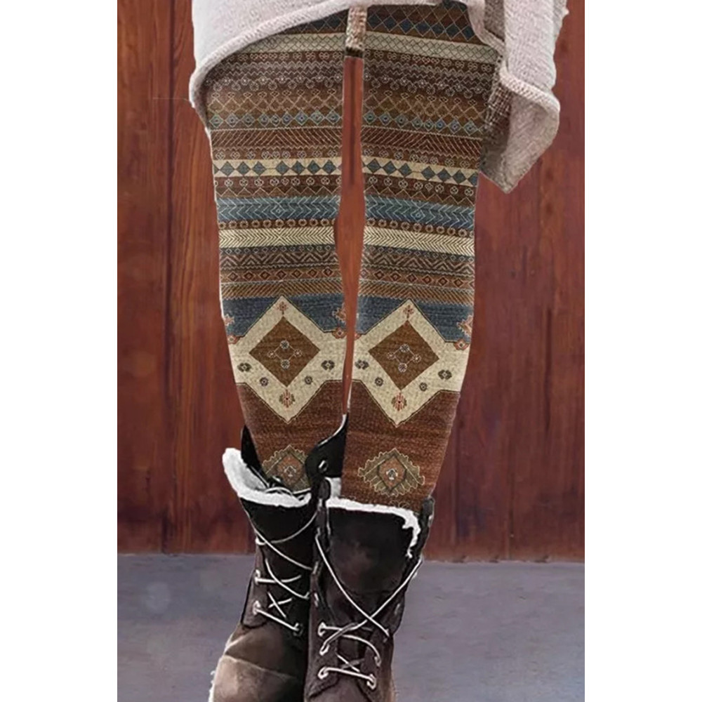 Geometric Tribal Print Casual Leggings