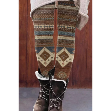 Geometric Tribal Print Casual Leggings
