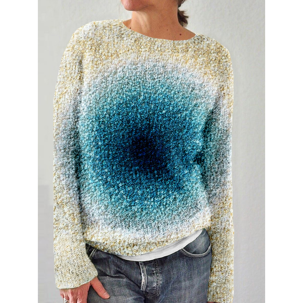 Ocean Inspired Embroidery Pattern Cozy Sweater