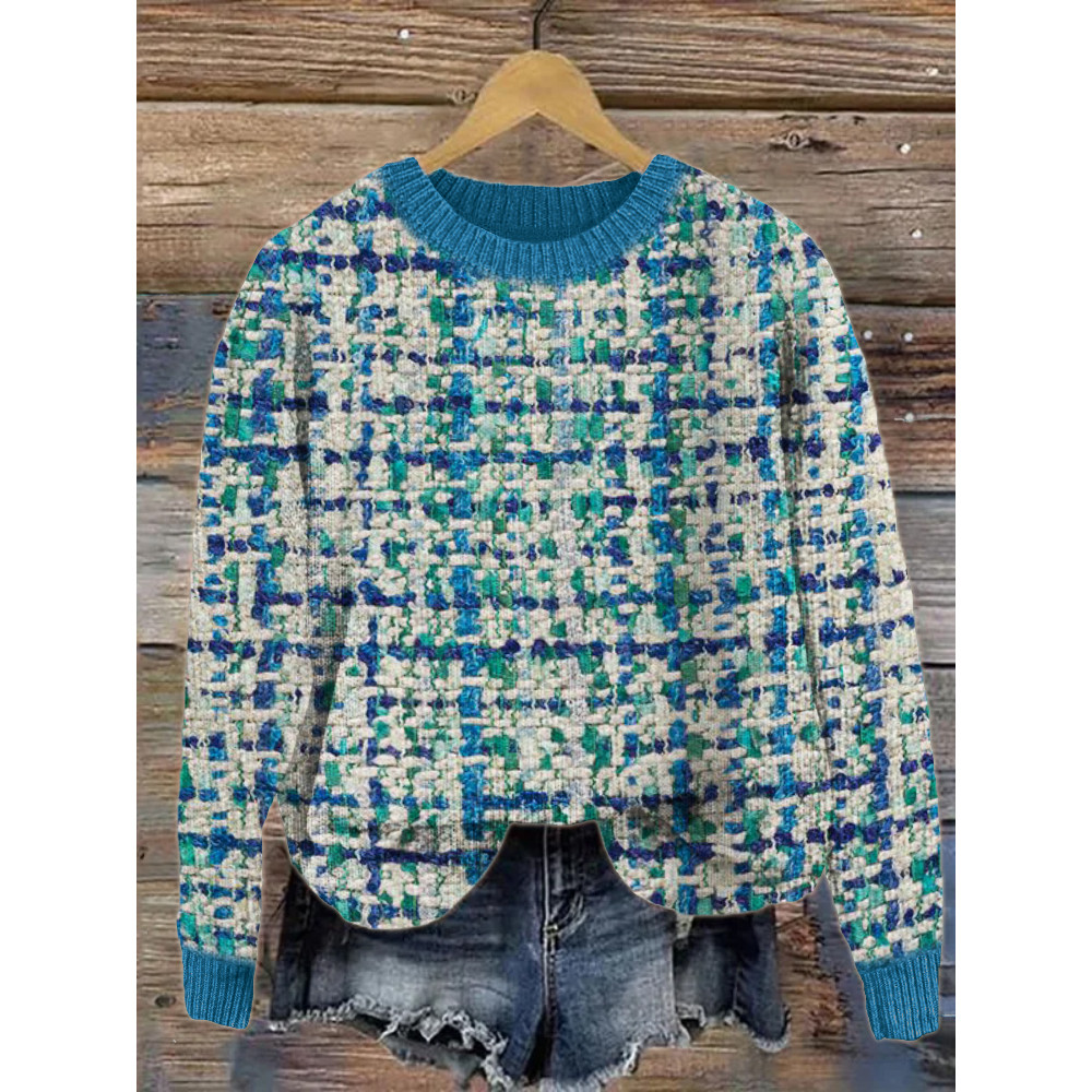 Ocean Inspired Tweed Cozy Knit Sweater