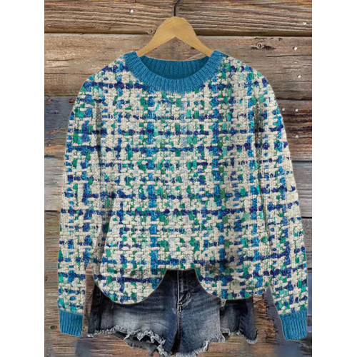 Ocean Inspired Tweed Cozy Knit Sweater