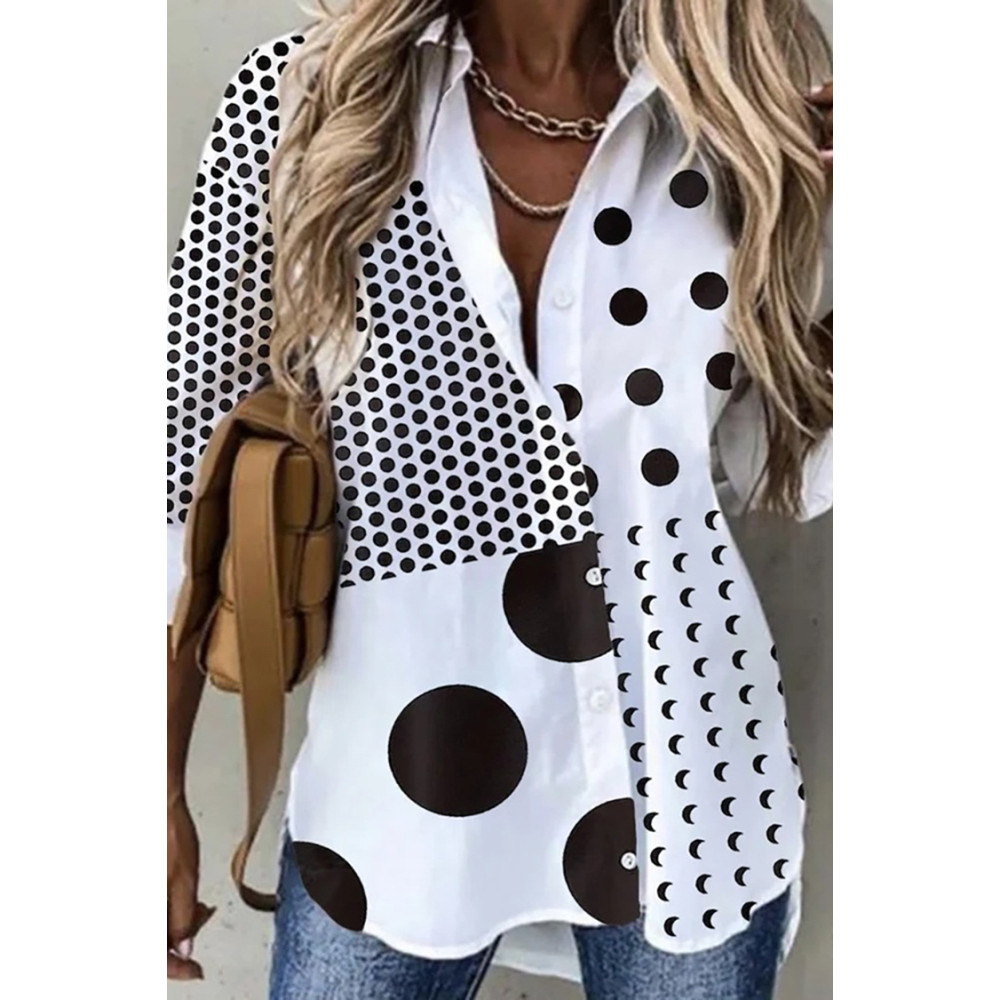 Polka Dot Print Casual Shirt