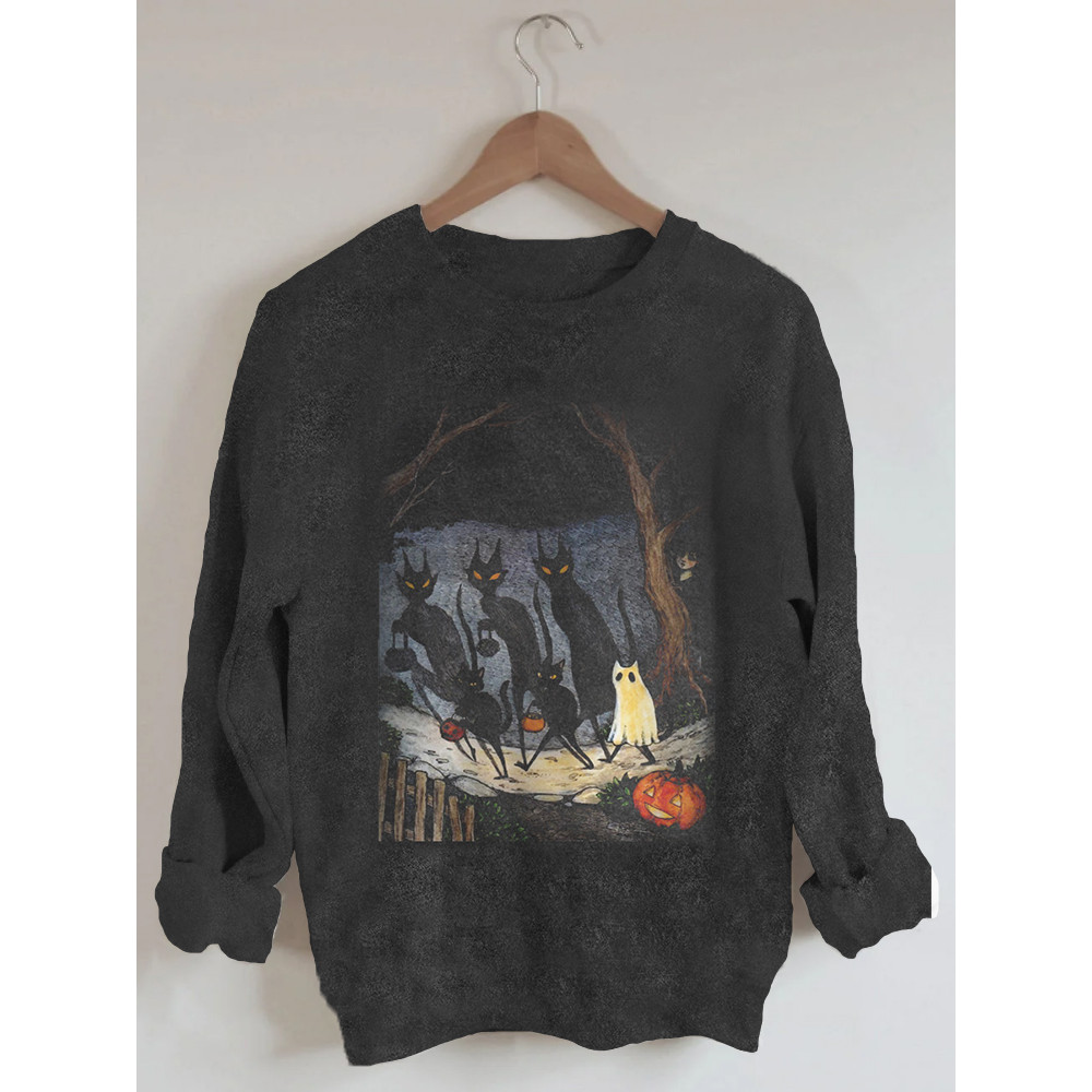 Black Cat Halloween Sweatshirt