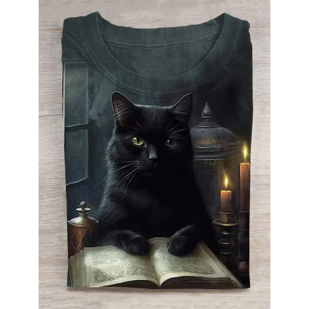 Black Cat Halloween T-Shirt