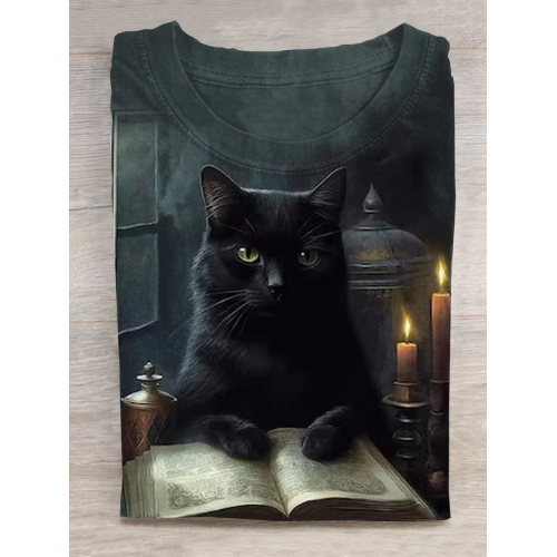 Black Cat Halloween T-Shirt