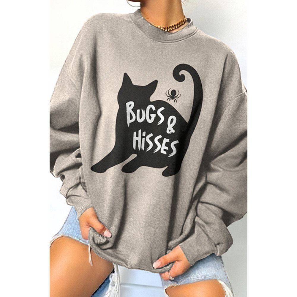 Bugs & Hisses Cat Print Sweatshirt