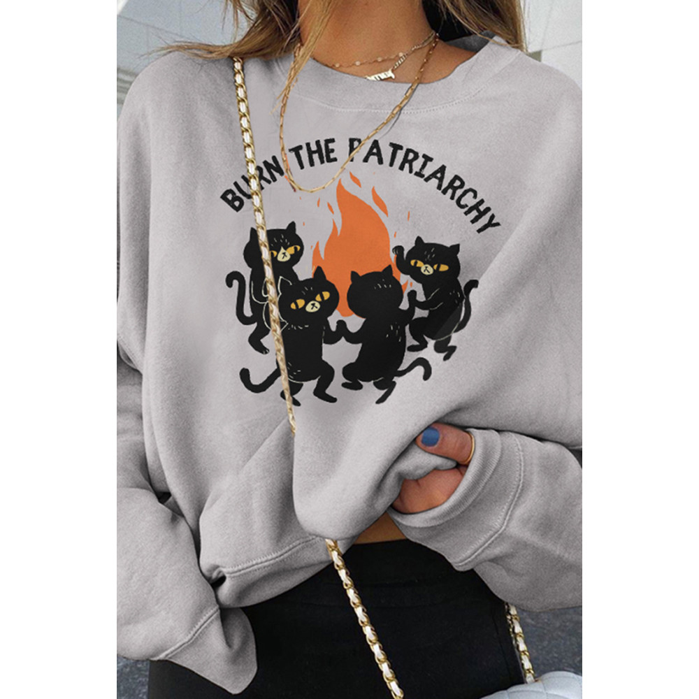 Burn The Patriarchy Print Sweatshirt