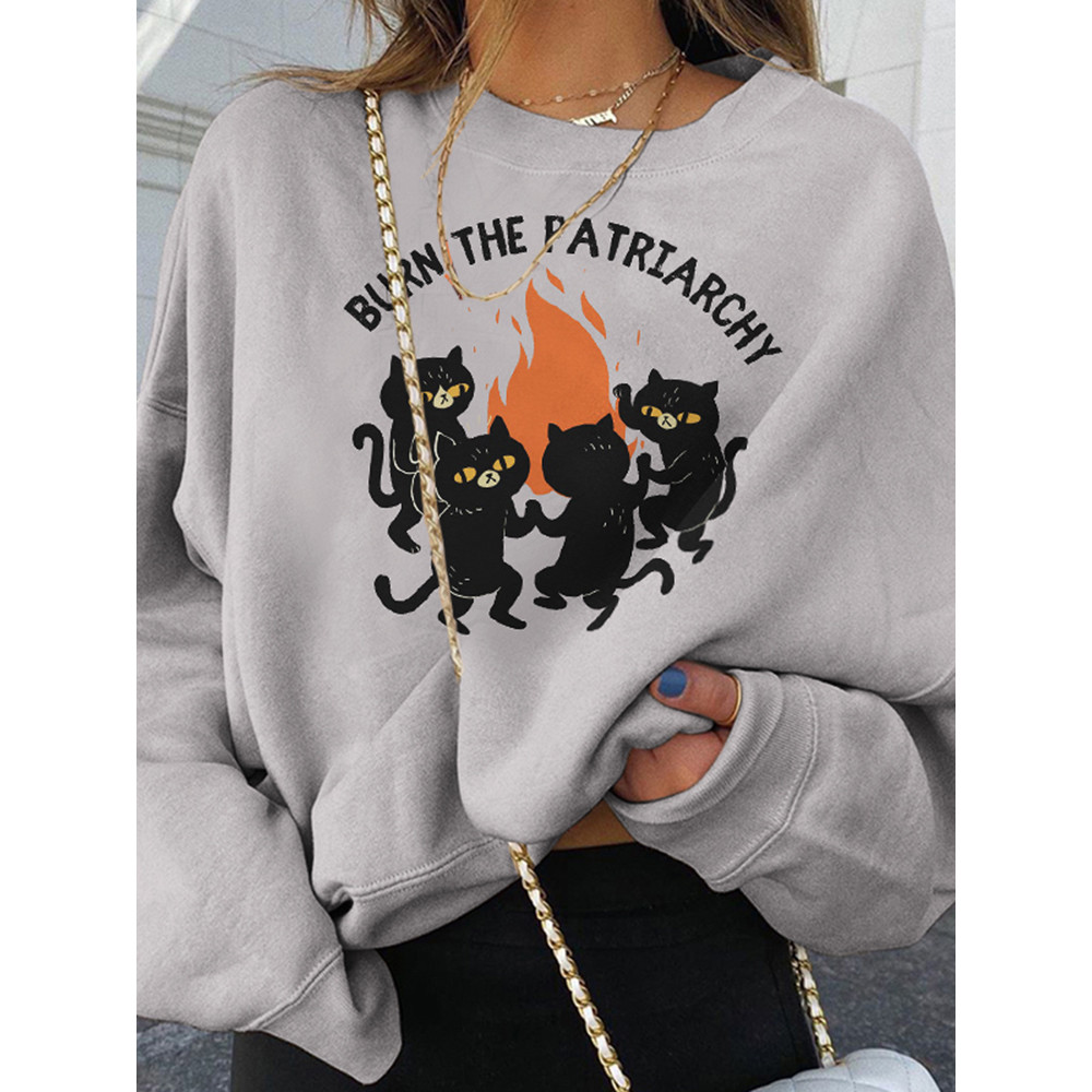 Burn The Patriarchy Print Sweatshirt