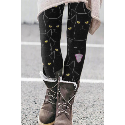 Casual Cat Print Leggings