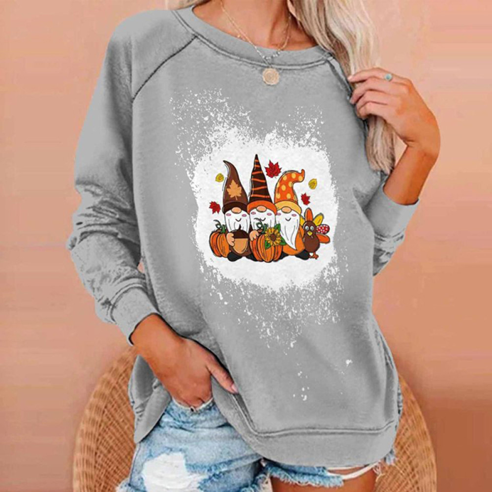 Casual Halloween Print Long Sleeve Sweatshirt