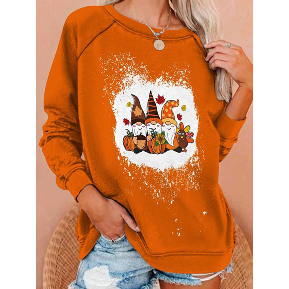 Casual Halloween Print Long Sleeve Sweatshirt
