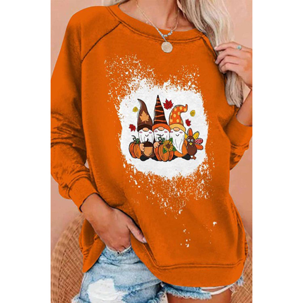 Casual Halloween Print Long Sleeve Sweatshirt