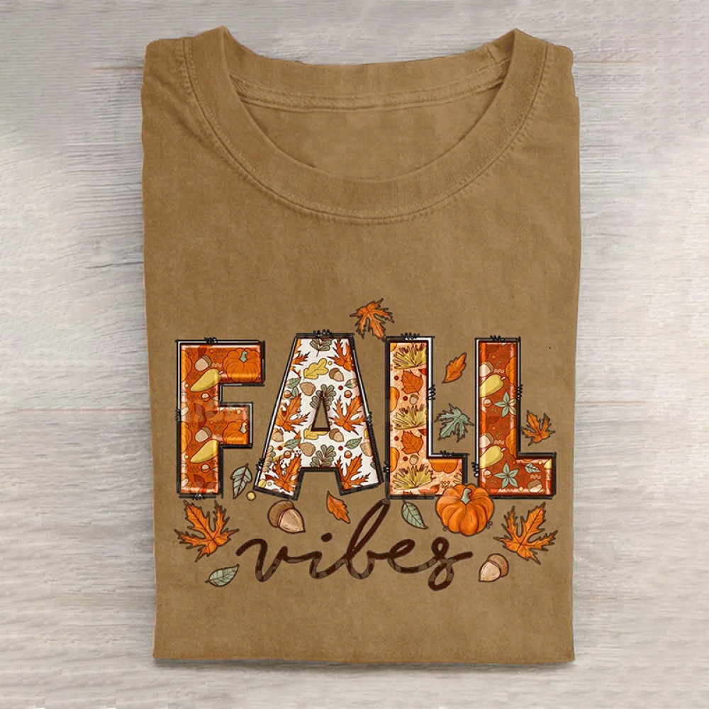 Fall Creative Design Print Casual T-Shirt