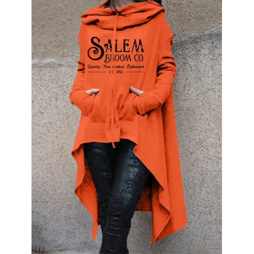 Fashion Print Irregular Long Sleeve Sweatshirt