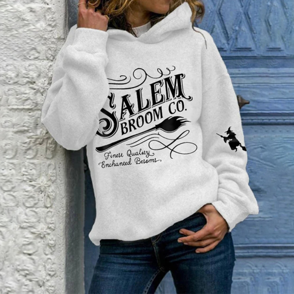 Funny Halloween Salem Broom Co. Witch Casual Hoodie