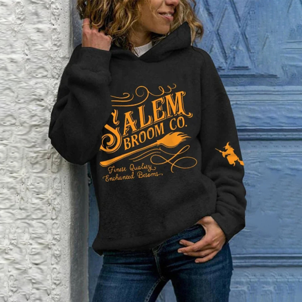 Funny Halloween Salem Broom Co. Witch Casual Hoodie