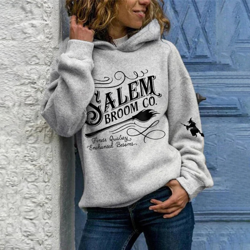 Funny Halloween Salem Broom Co. Witch Casual Hoodie