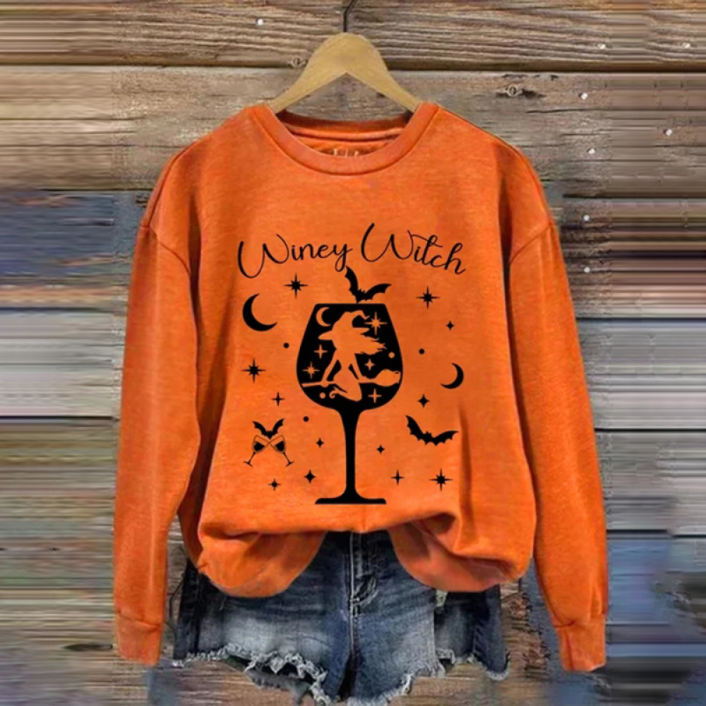 Funny Halloween Winey Witch Casual Sweatshirt