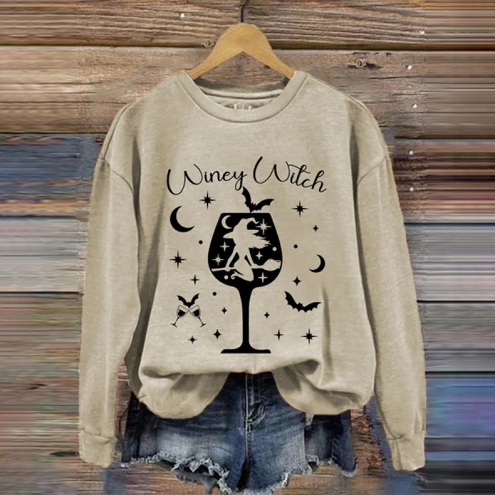 Funny Halloween Winey Witch Casual Sweatshirt