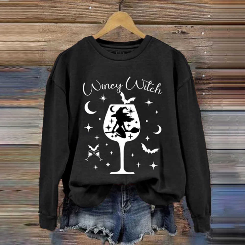 Funny Halloween Winey Witch Casual Sweatshirt