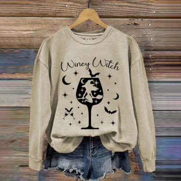 Funny Halloween Winey Witch Casual Sweatshirt