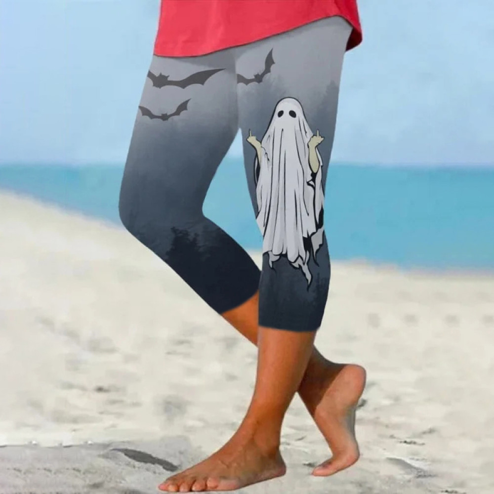 Ghost Halloween Print Casual Leggings